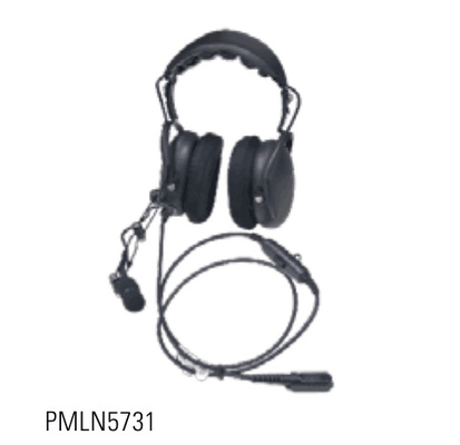 Oortelefoon en microfoon PMLN5731 Dual over-ear headset met inline push-to-talk knop