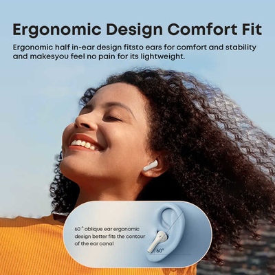 Langsdom Wireless Earbud 5.3 Stereo Bass Oorbellen 2024 Ruisverwijderende Oorbellen 32H Dual Mic Call Bluetooth Oorbellen